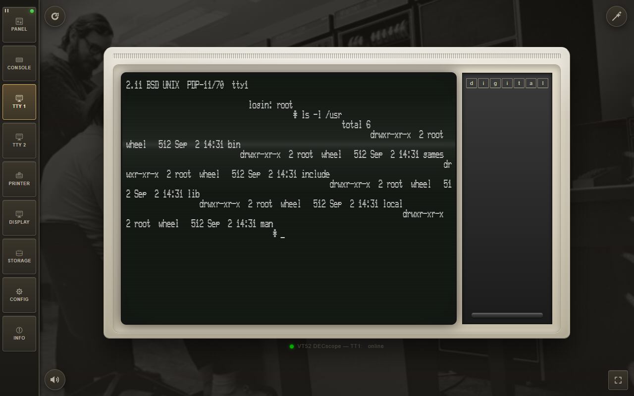 A user VT52 terminal