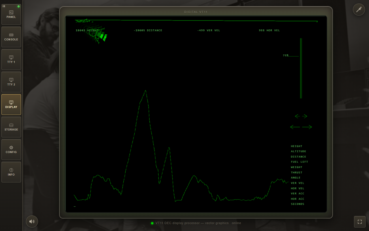 Lunar Lander on the VT11 vector display